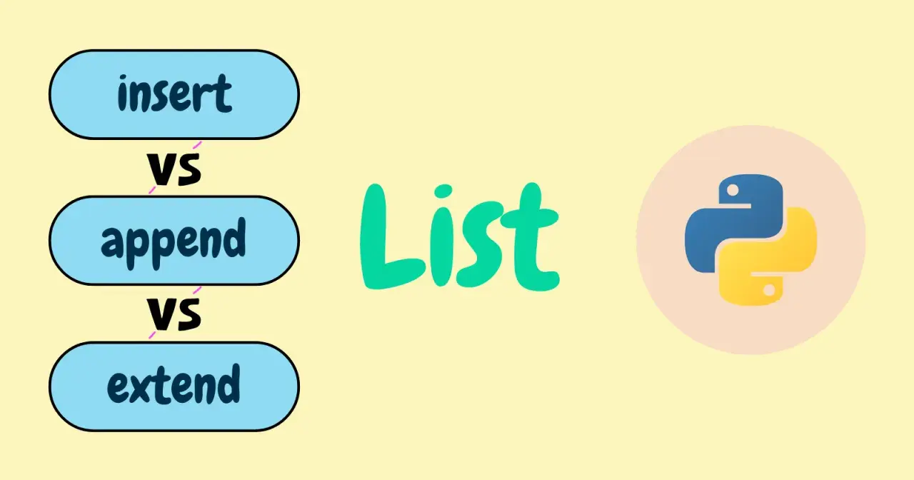 Python: insert, append, vs. extend – wie man eine python liste erweitern kann.