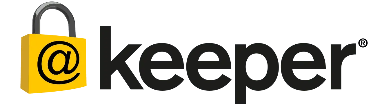 Gelbes Vorhängeschloss mit @-Symbol und dem Wort "keeper" daneben. Ein Symbol für Sicherheit und den "keeper test".
