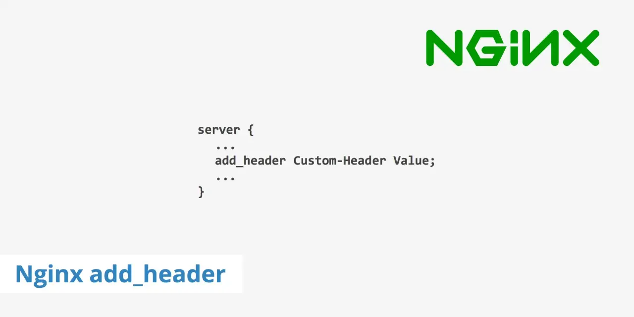 Nginx-Konfiguration zeigt `add_header` für benutzerdefinierte Werte.