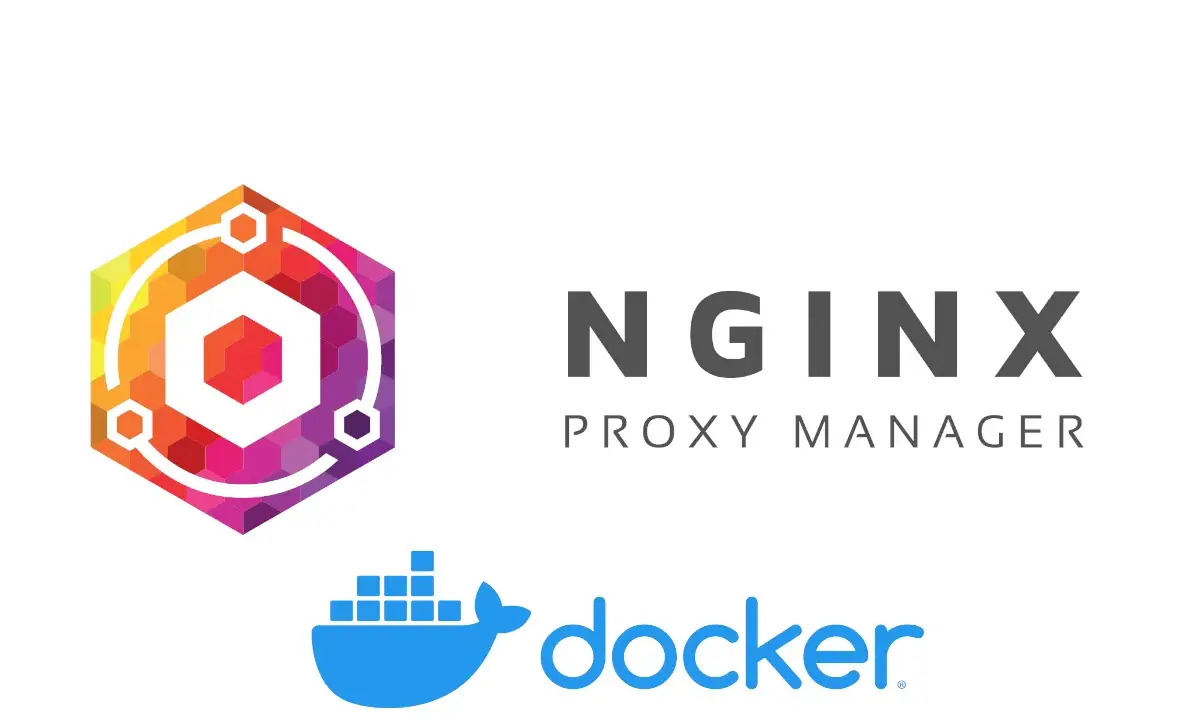 Logos von NGINX Proxy Manager und Docker.