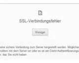 SSL-Verbindungsfehler: Ein Problem mit dem Apache-Server oder ein fehlendes Client-Zertifikat, das mit Certbot konfiguriert werden könnte.