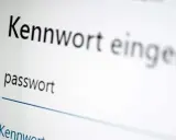 Bildschirm zeigt Eingabefeld für "passwort". Gute Passwort-Hygiene schützt Ihre Daten.
