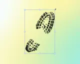 Schuhabdrücke auf hellem Hintergrund, die den digitalen Fußabdruck symbolisieren.