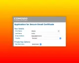 Antrag auf ein sicheres E-Mail-Zertifikat von Comodo. Hier können Sie ein kostenloses S/MIME-Zertifikat beantragen, indem Sie Ihre Daten eingeben.