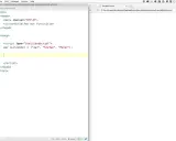 HTML-Code mit JavaScript, der eine Schleife mit dem Schlüsselwort "for" vorbereitet, um Teilnehmernamen auszugeben.