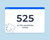 525: Ein trauriges Blatt Papier zeigt einen SSL Handshake Failure.