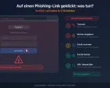 Auf einen Phishing-Link geklickt? Hier ist der Notfall-Leitfaden: Trennen, nichts eingeben, Gerät scannen, Cache leeren, URL prüfen.