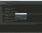 Ein Dialogfenster "New Python file" mit einem Eingabefeld für den Namen und der Option "Python file" ist geöffnet. Ein tkinter button "OK" ist sichtbar.