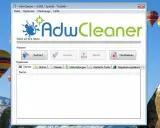 AdwCleaner-Fenster zeigt Optionen zum adware entfernen. Suche, Löschen und Deinstallieren sind verfügbar.