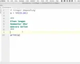 Python-Code in PyCharm zeigt, wie man mit """ mehrere zeilen auskommentieren kann.