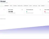 Dashboard von Pingora Proxy Manager, einer Nginx Proxy Manager Alternative, zeigt Anfragen, Datenübertragung und Erfolgsrate.