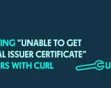 Lösen von "curl unable to get local issuer certificate" Fehlern. Eine Glühbirne mit einem Zahnrad darin symbolisiert eine Lösung.
