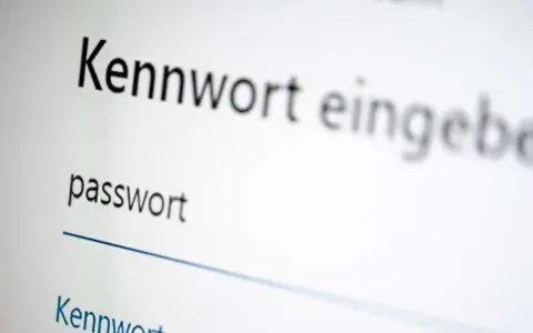 Bildschirm zeigt Eingabefeld für "passwort". Gute Passwort-Hygiene schützt Ihre Daten.