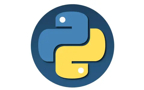 Das Python-Logo, blau und gelb, in einem Kreis. Mit Python kann man auch MP3-Dateien abspielen.
