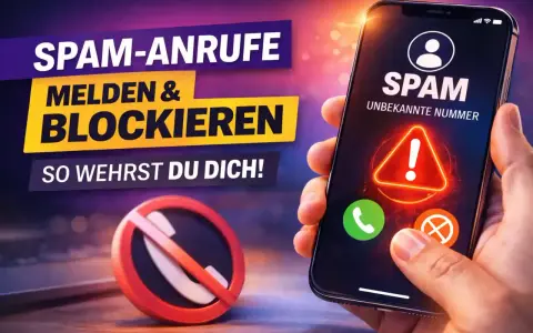 Hand hält Smartphone mit Warnung vor SPAM-Anrufen. Eine Nummer ist als unbekannt markiert. So wehrst du dich gegen unerwünschte Anrufe.