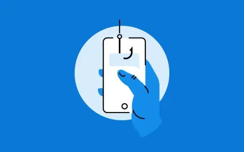 Ein Haken über einem Smartphone symbolisiert die Gefahr von kreditkartenbetrug im internet. Vorsicht vor Phishing-Nachrichten!