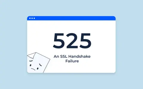 525: Ein trauriges Blatt Papier zeigt einen SSL Handshake Failure.