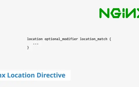 Nginx-Konfiguration zeigt eine `location`-Direktive mit optionalem Modifikator und `location_match`. Dies ist ein Beispiel für die Verwendung von Wildcards in Nginx.