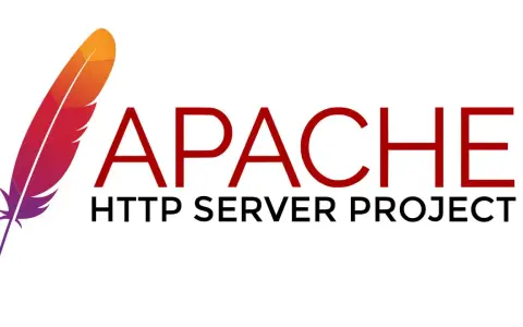 Logo des Apache HTTP Server Projects mit einer stilisierten Feder und dem Text "APACHE HTTP SERVER PROJECT".