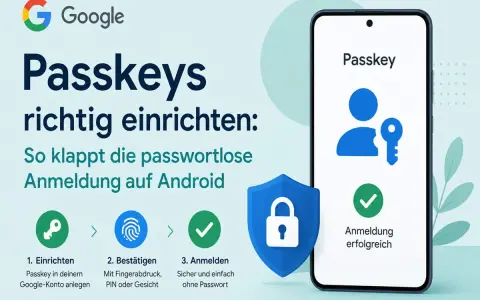 Google erklärt, wie man Passkeys auf Android einrichtet. Ein Passkey ermöglicht sichere, passwortlose Anmeldungen.
