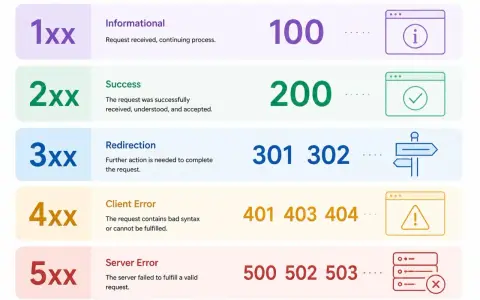 HTTP-Statuscodes: 1xx Info, 2xx Erfolg, 3xx Weiterleitung, 4xx Client-Fehler (z.B. autorisierung fehlgeschlagen), 5xx Server-Fehler.