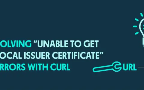 Lösen von "curl unable to get local issuer certificate" Fehlern. Eine Glühbirne mit einem Zahnrad darin symbolisiert eine Lösung.