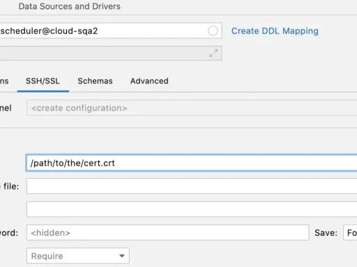 SSL-Einstellungen für se_scheduler@cloud-sqa2: CA-Datei /path/to/the/cert.crt. PKIX path validation failed.