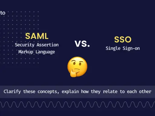 SAML vs SSO: Ein Denk-Emoji fragt nach der Beziehung zwischen Security Assertion Markup Language und Single Sign-On.