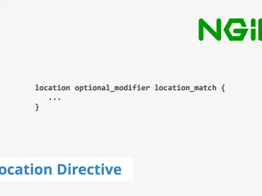 Nginx-Konfiguration zeigt eine `location`-Direktive mit optionalem Modifikator und `location_match`. Dies ist ein Beispiel für die Verwendung von Wildcards in Nginx.