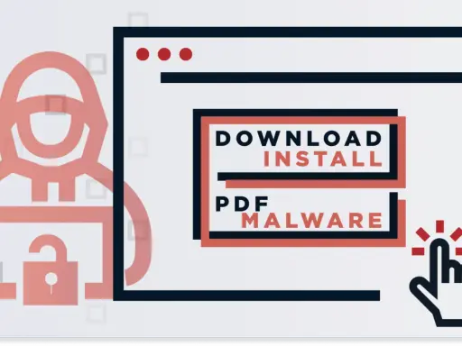 Ein Hacker lockt mit "Download, Install PDF Malware". Ein Klick könnte hier zu **click jacking** führen und das System kompromittieren.