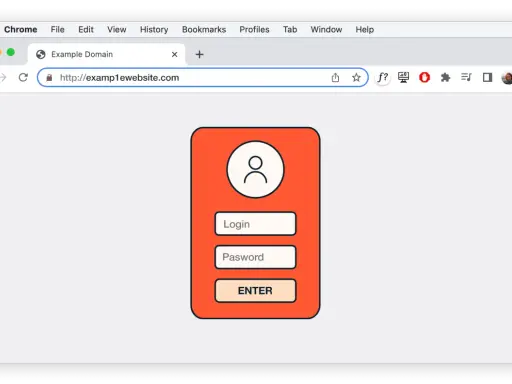 Ein Browserfenster zeigt eine gefälschte Login-Seite. Dies ist ein Beispiel für Pharming, bei dem Nutzer auf betrügerische Weise zu gefälschten Websites gelockt werden.