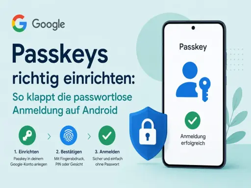 Google erklärt, wie man Passkeys auf Android einrichtet. Ein Passkey ermöglicht sichere, passwortlose Anmeldungen.