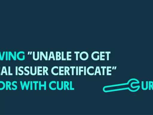 Lösen von "curl unable to get local issuer certificate" Fehlern. Eine Glühbirne mit einem Zahnrad darin symbolisiert eine Lösung.