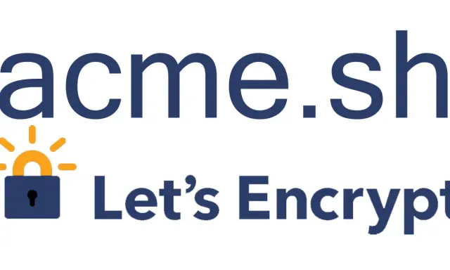 acme.sh: Ein Schloss-Symbol und "Let's Encrypt" stehen für sichere Zertifikate.