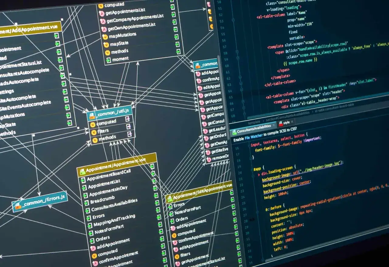 Code-Diagramm zeigt, wie eine Anwendung mit einer SQLite-Datenbank interagiert.