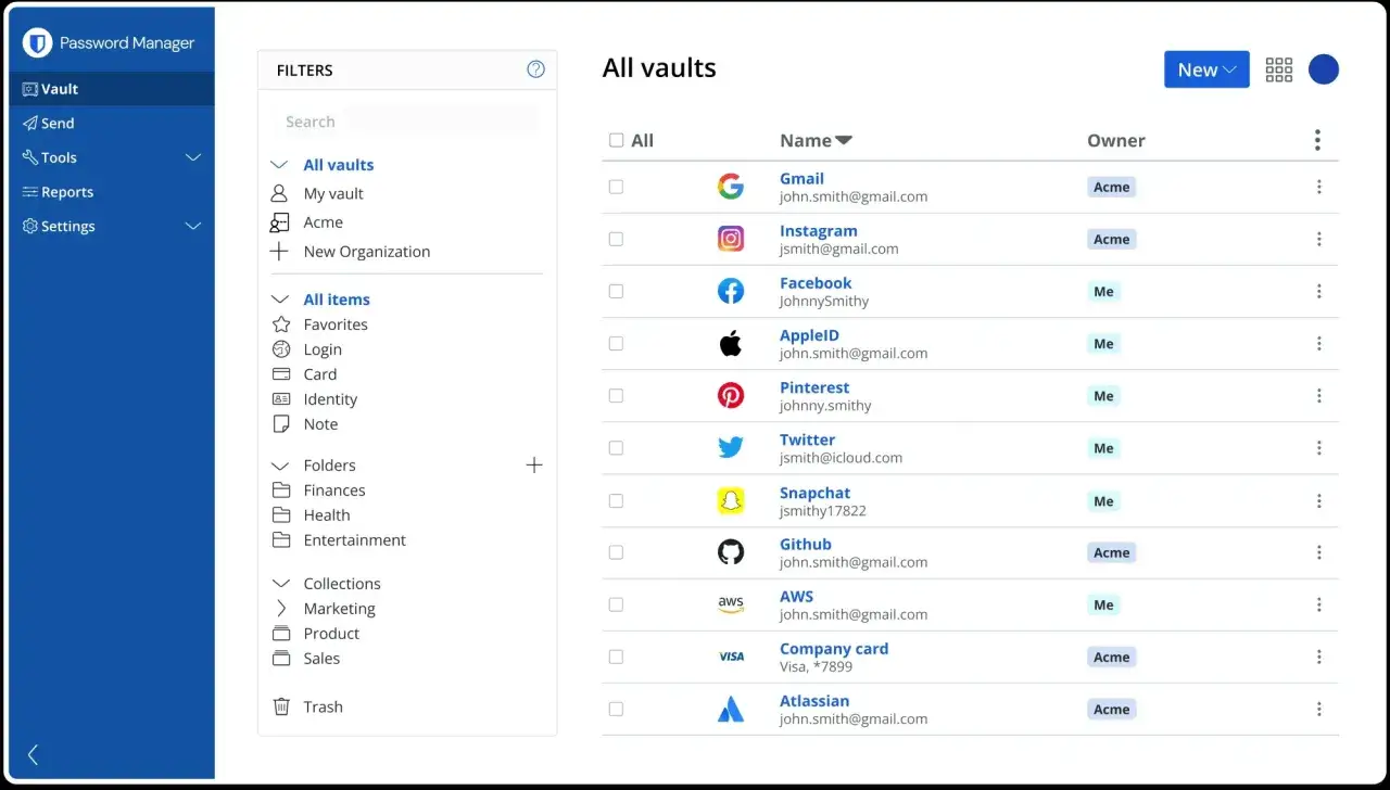 Verwaltung von Zugangsdaten f&uuml;r verschiedene Dienste wie Gmail, Instagram, Facebook und AppleID. Ein iPhone Passwort Manager hilft, diese sicher zu organisieren.