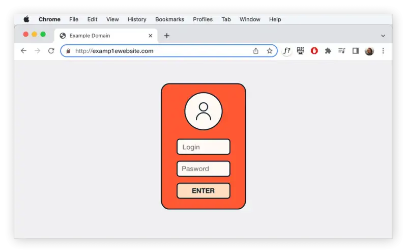 Ein Browserfenster zeigt eine gefälschte Login-Seite. Dies ist ein Beispiel für Pharming, bei dem Nutzer auf betrügerische Weise zu gefälschten Websites gelockt werden.